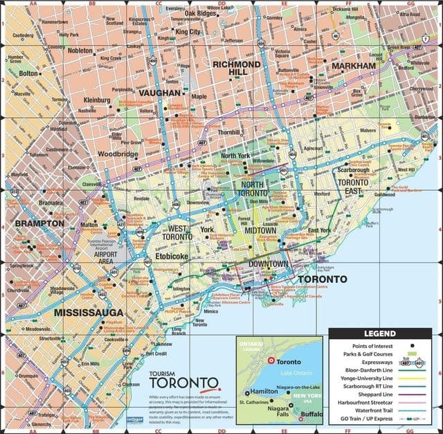 トロント市の地図