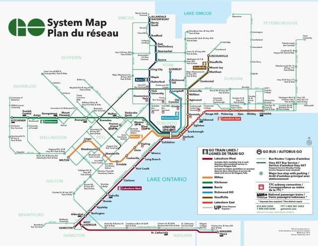 トロント鉄道駅の地図