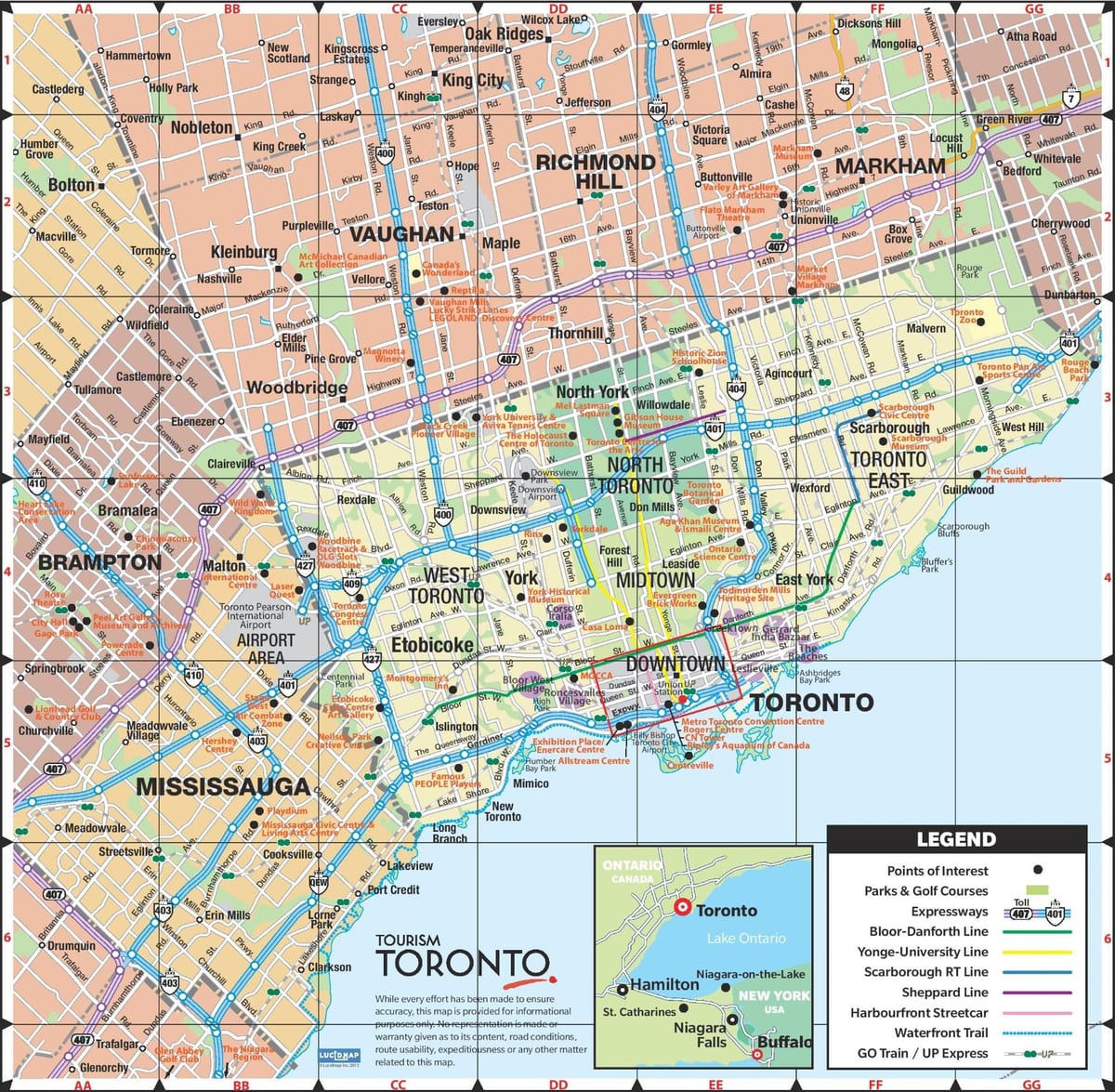 トロント市の地図