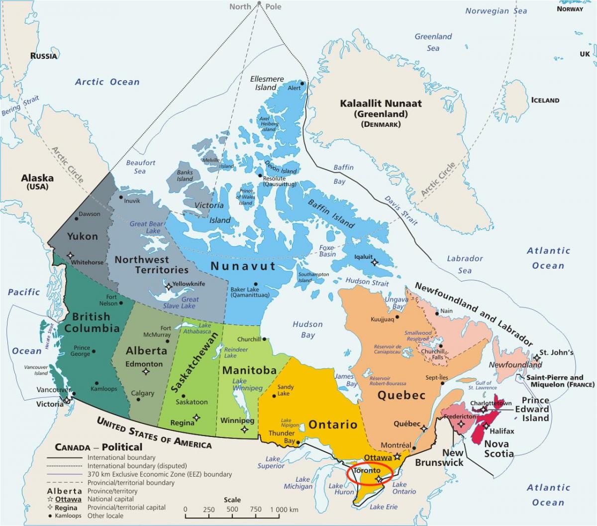 カナダのトロントの地図