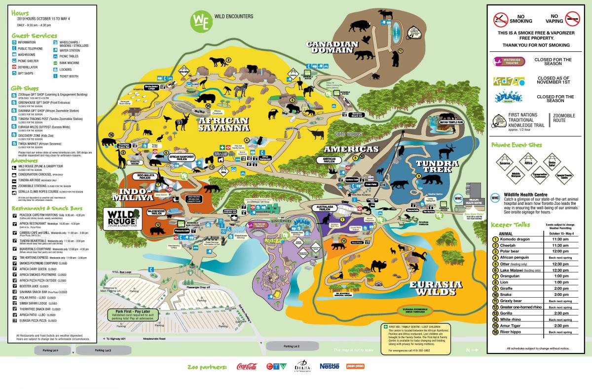 トロント動物園の地図