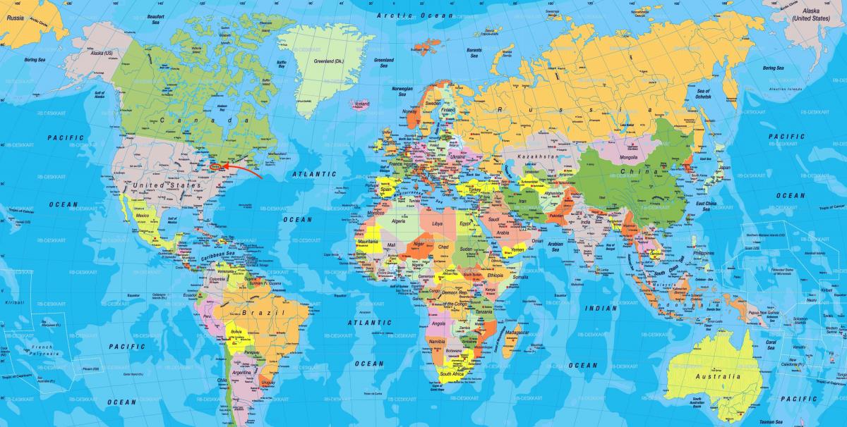 世界地図上のトロントの場所